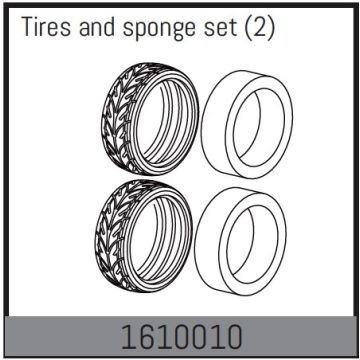 Absima Tires And Sponge Set (2) (AB1610010)