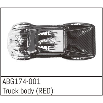Absima Truck Body (Red) (ABG174-001)