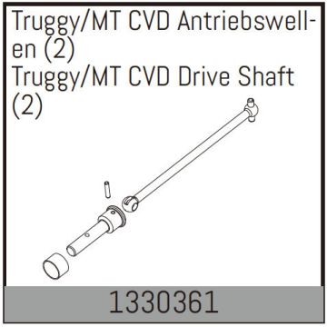 Absima Truggy/Mt Cvd Drive Shaft (2) (AB1330361)