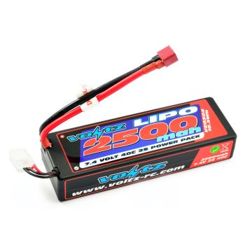 Voltz 2500mAh 2S 7.4V 40C Hardcase LiPO Battery Stick Pack (VZ0304)