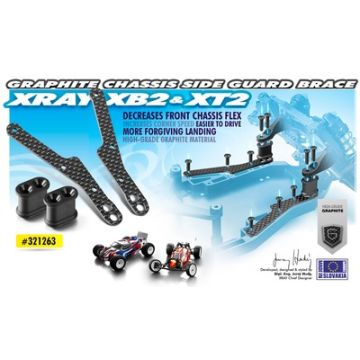 Xray Graphite Chassis Side Guard Brace (2) (XR321263)
