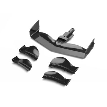 Xray X1 Composite Adjustable Front Wing - Black - Flat Design (XR371204-K)
