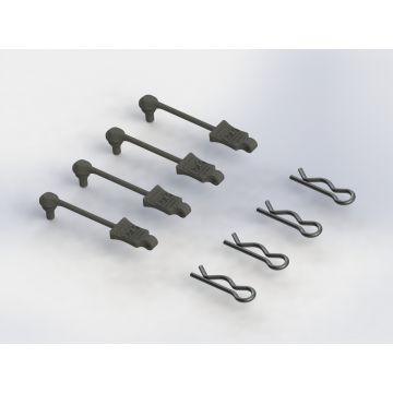 Arrma Body Clip Retainer 1/8 Scale Black (4) (Z-AR390178)