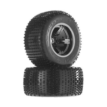 Arrma Dirtrunner ST Tire/Whl Blk/Chrm Re (2) (Z-AR550009)