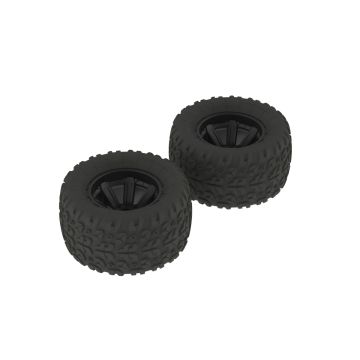 Arrma Copperhead MT Tire/Wheel Glued Black (2) (Z-AR550014)