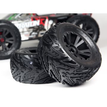 Arrma Minokawa MT 6S Tire Wheel Glued Black (2) (Z-AR550034)