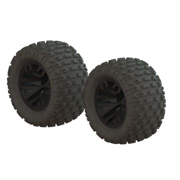 Arrma dBoots Fortress MT Tire Set Glued Blk (2) (Z-AR550044)