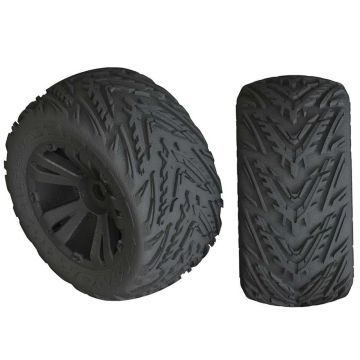 Arrma Minokawa LP 4S Tire 3.8 Glued Black (2) (Z-AR550049)