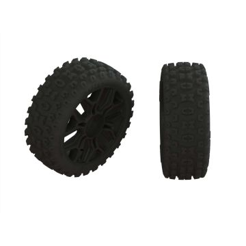 Arrma 2HO Tire Set Glued Black (2) (Z-AR550057)