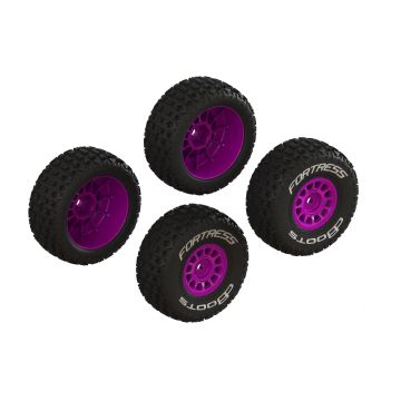 Arrma dBoots 'FORTRESS' Glued Tire Set, Purple (2 Pairs) (Z-ARA-1570)