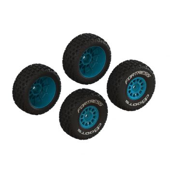 Arrma dBoots 'FORTRESS' Glued Tire Set, Blue (2 Pairs) (Z-ARA-1571)
