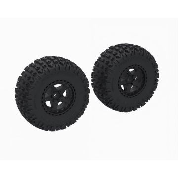 Arrma DBOOTS 'FORTRESS SC' Tire Set Glued, Black (2) (Z-ARA-1616)