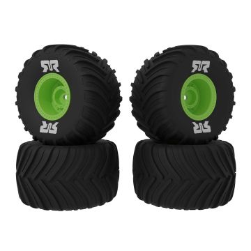 Arrma dBoots Chevron MT Tire Set Glued, Green (2 Pairs): GROM (Z-ARA-2610)