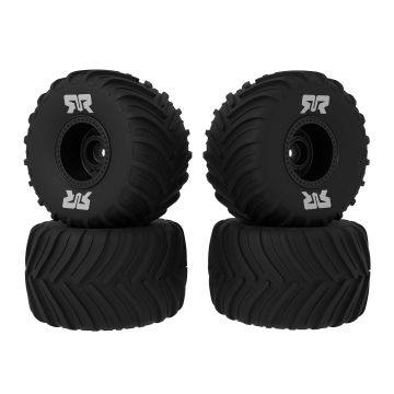 Arrma dBoots Chevron Mounted Tire Set Glued, Black (2 Pairs): GROM (Z-ARA-3115)