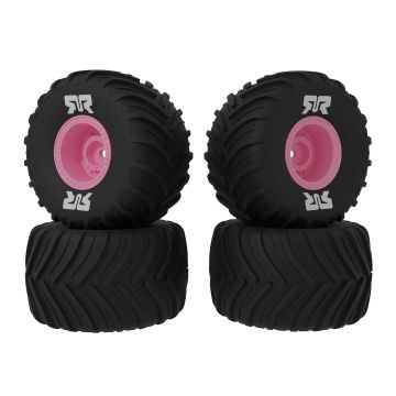 Arrma dBoots Chevron MT Tire Set Glued, Pink (2): GROM (Z-ARA-3126)