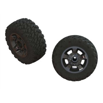 Arrma Ragnarok Mt' Tire ST Glued (Black Chrome) (2) (Z-ARA550053)