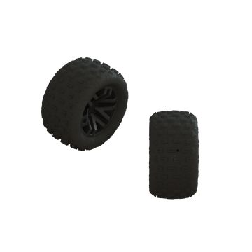 Arrma dBoots 'FORTRESS' 1/18th Tire Set Glued (Black) (2 Pairs) (Z-ARA550112)