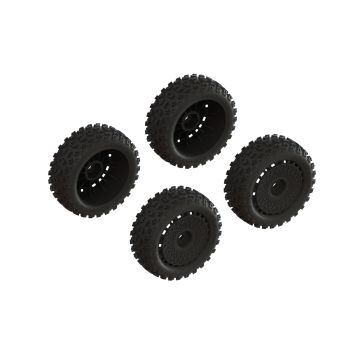 Arrma dBoots '2-HO' Tire Set Glued (Black) (2 Pairs) (Z-ARA550114)