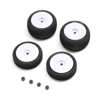 Losi Tires & Wheels Mounted, White: Micro-B (Z-LOS-1763)