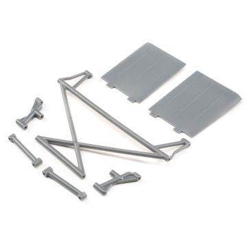 Losi Rear Tower Support,X-Bar,Mud Guards,Grey: Rock Rey (Z-LOS230041)
