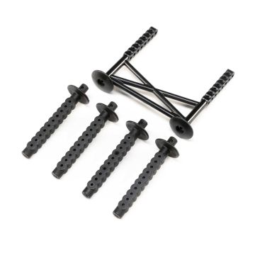 Losi Rear Body Support and Body Posts, Black: LMT (Z-LOS241050)