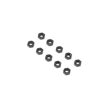 Losi Flat Nut, Stl, M4 (10) (Z-LOS255024)