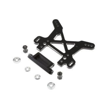 Losi Shock Tower, Front, Black, Aluminum: DBXL, MTXL (Z-LOS354004)