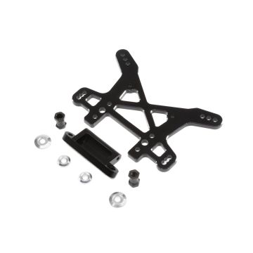 Losi Shock Tower, Rear, Black, Aluminum: DBXL, MTXL (Z-LOS354005)