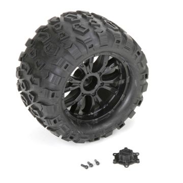 Losi Wheel and Tire Mounted (2): TEN MT (Z-LOS43010)