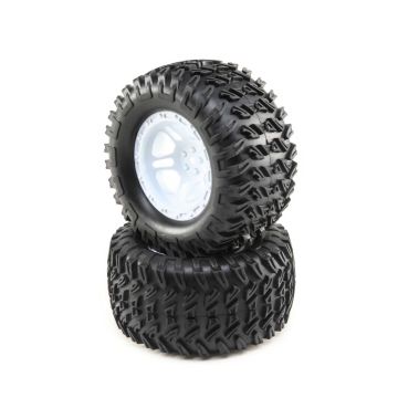 Losi Tires, Mounted White (2): TENACITY Monster Truck (Z-LOS43017)