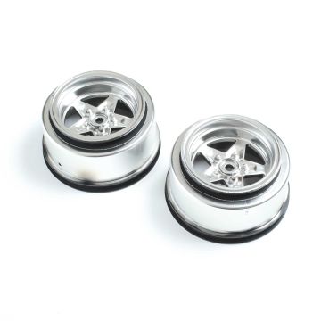 Losi Rear Wheel, Satin Chrome (2): 22S Drag (Z-LOS43048)