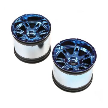 Losi Wheel, 17mm, Blue Chrome (2): LST 3XL-E (Z-LOS44001)