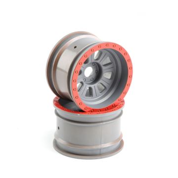 Losi Wheel, Silver (2): Super Rock Rey (Z-LOS45027)