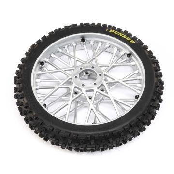 Losi Dunlop MX53 Front Tire Mounted, Chrome: Promoto-MX (Z-LOS46006)