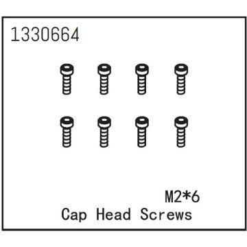 Absima Cap Head Screws M2*6 (8) (AB1330664)
