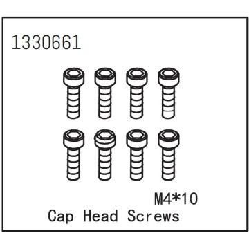 Absima Cap Head Screws M4*10 (8) (AB1330661)