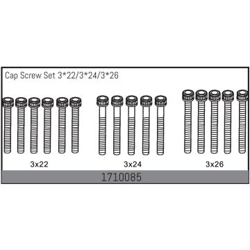 Absima Cap Screw Set 3*22/3*24/3*26 (AB1710085)
