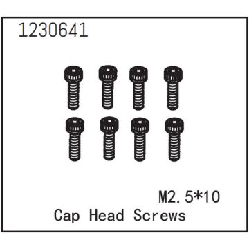 Absima Cap Head Screws M2.5*10 (8) (AB1230641)