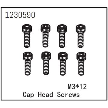 Absima Cap Head Screw M3*12 (8) (AB1230590)