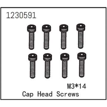 Absima Cap Head Screw M3*14 (8) (AB1230591)