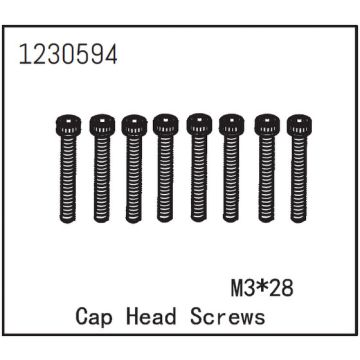 Absima Cap Head Screw M3*28 (8) (AB1230594)