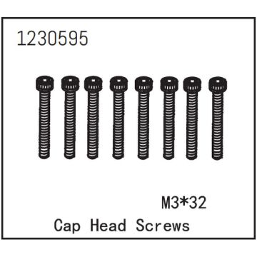 Absima Cap Head Screw M3*32 (8) (AB1230595)
