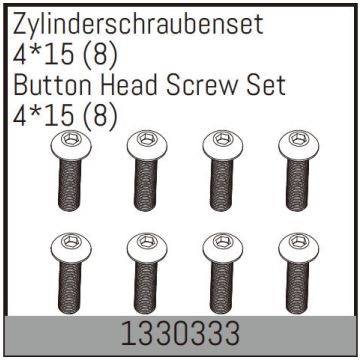 Absima Button Head Screw Set 4*15 (8) (AB1330333)