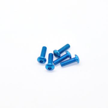 Arrowmax Alu Screw Allen Roundhead M3 x 10 Blue (5) (AM14RH3010B)