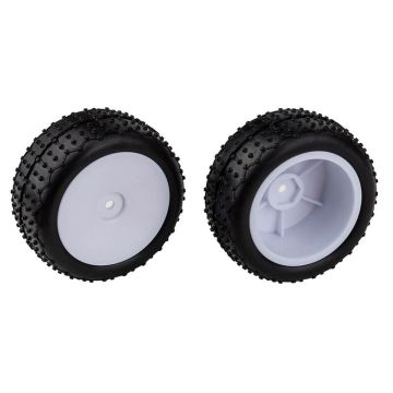 Team Associated Reflex 14 Wide Mini Pin Tyres - Mounted White Wheels (AS21596)