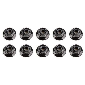 Team Associated M5 Locknuts, Flanged, Black (AS25945)