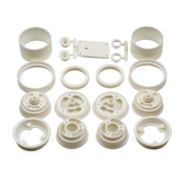 Team Associated RC10 Wheels Front & Rear - White (AS6643)