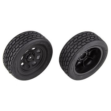 Team Associated SR10 Front Wheels With Street Stock Tyres (AS71194)