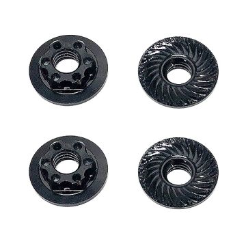 Team Associated FT Nuts - M4 Low Profile Wheel Nuts Black (AS92254)