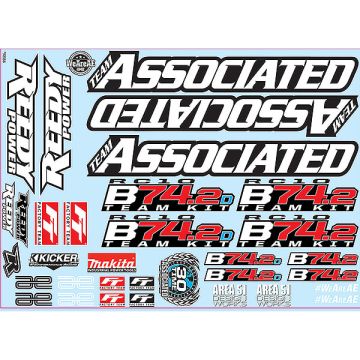Team Associated RC10B74.2 Decal Sheet (AS92356)